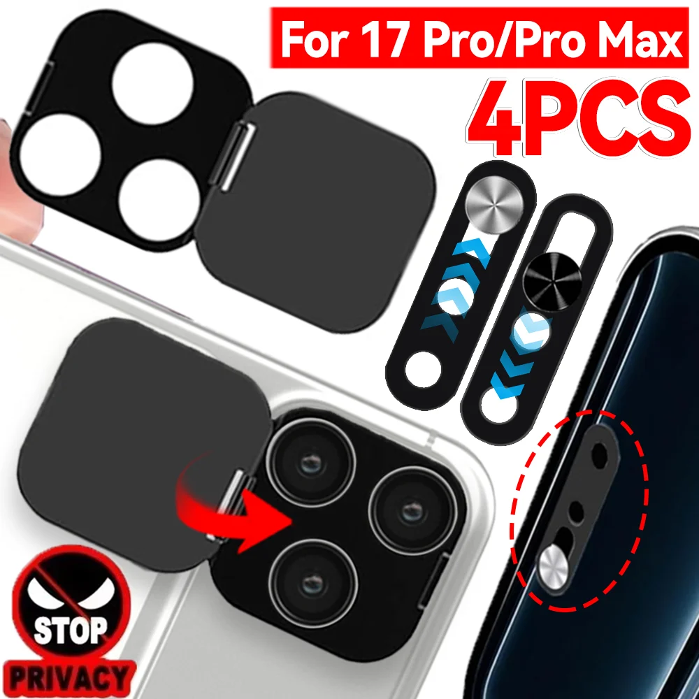 

4 in 1 Webcam Privacy Covers Ultra-Thin Camera Slide Protector Shield Anti-peeping Phone Lens Cases for IPhone 17 Air/17 Pro Max