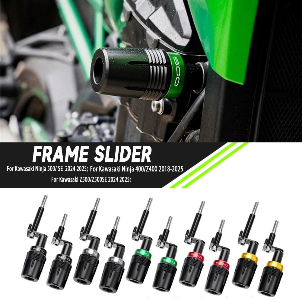 

For Kawasaki Ninja 500 500SE Ninja500 Z500 Z 500 2025 2024 Ninja400 Z 400 Motorcycle Frame Sliders Crash Pad Falling Protection