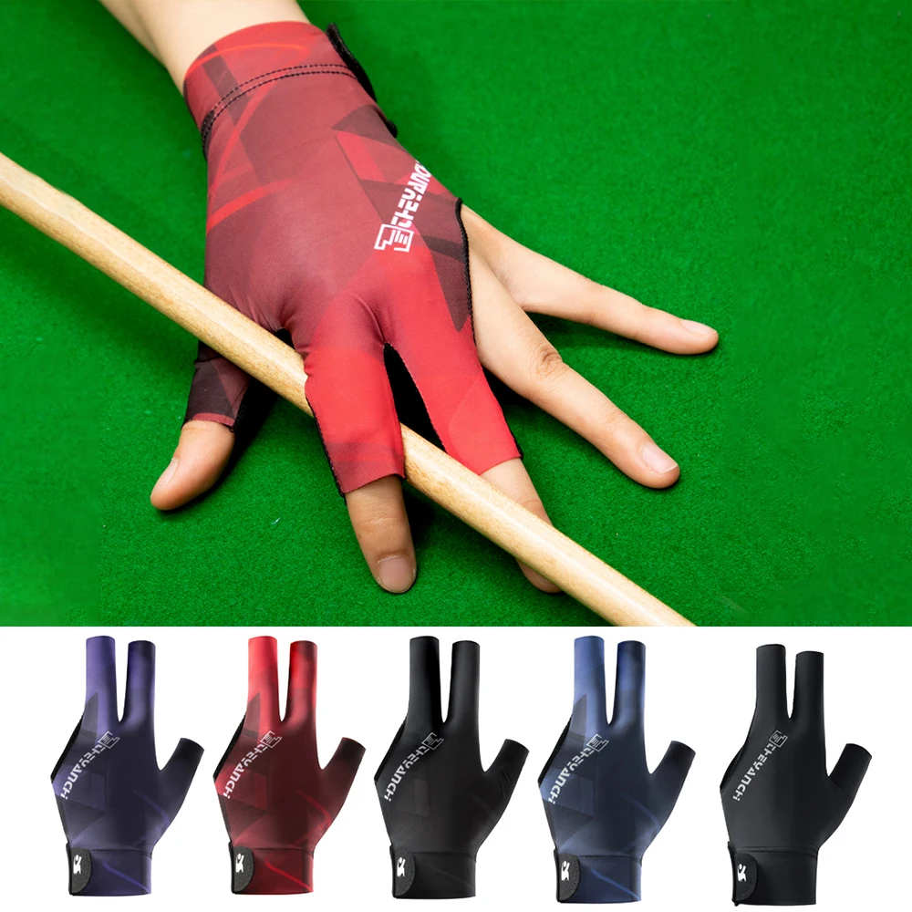Bilardo Eldiveni Sol El Üç Parmak Snooker Bilardo Eldiveni Kaymaz Çıkartmalar Esneklik Bilardo Eğitim Eldiven Aksesuarları