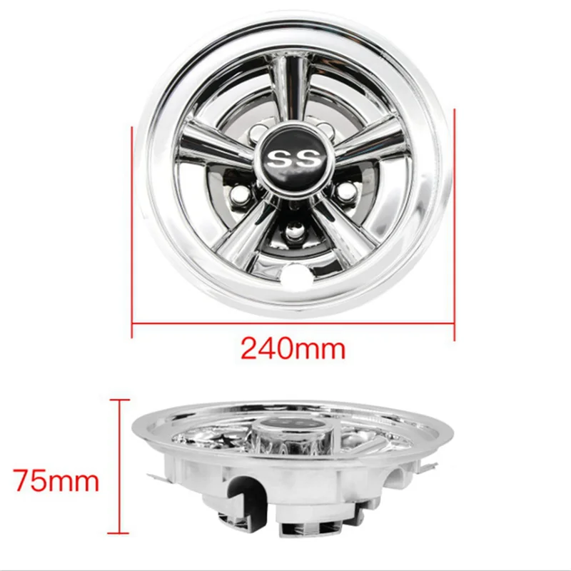 

6Pcs 8Inch SS Golf Cart Wheel Covers, 5 Spoke Design Hub Cap For Golf Carts For Club Car, EZGO,