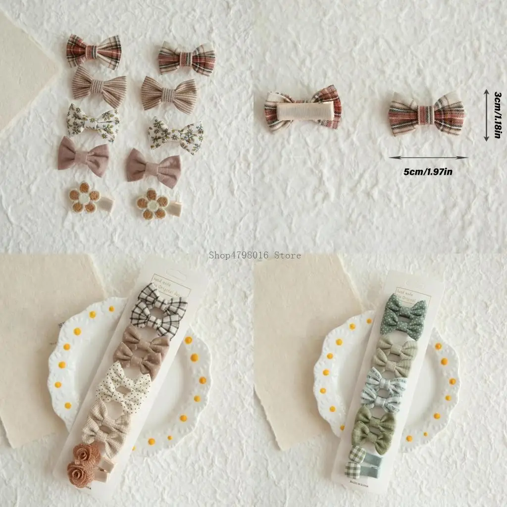 

5 Pair Children's Hair Clips with Butterfly Bows, Soft Hair Barrettes Easy to Wear Hair Decors for Daily and Party Use