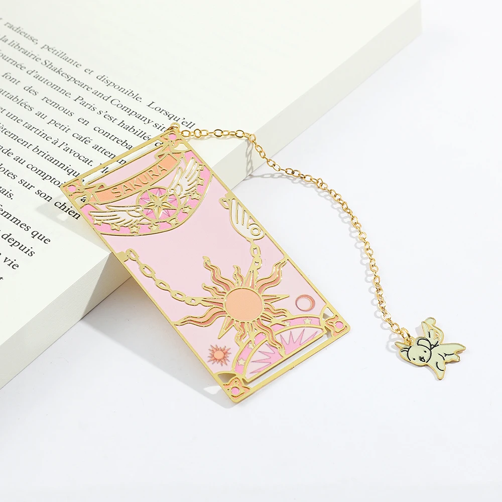 Creative student cartoon anime pink girl heart bookmark book holder, suitable for office reading and learning.