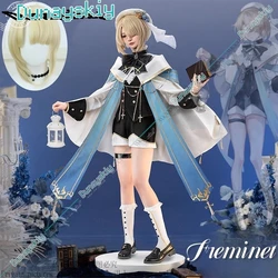 Freminet Genshin Impact Anime Game Cosplay Costume Wig Pure White Melody Fanart Comic-Con Stage Costume Role Play Halloween
