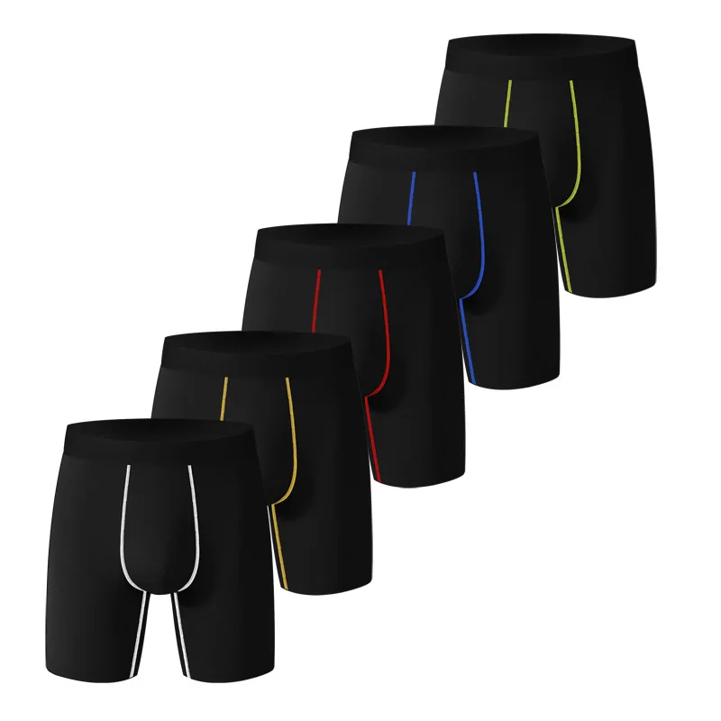 

5 Pack Men's Boxer Shorts - Sports Stretch Long/Short Length Cycling Athletic Underwear - Quick-Dry & Breathable