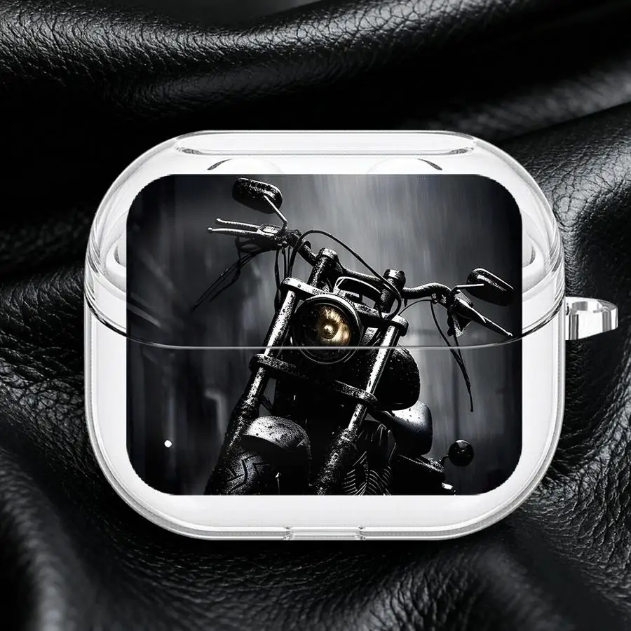 Black Sports Car Rear Art Case For Samsung Galaxy Buds 3 FE 4Pro 4 Pro 2 2Pro Live 3Pro Clear Earphone Cases Cover With Hook