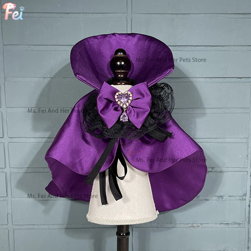 Spooky Halloween Vampire Couture for Cats Perfect Parties and Festivals Halloween Cloak Hat Festival Set Dress up pet clothes