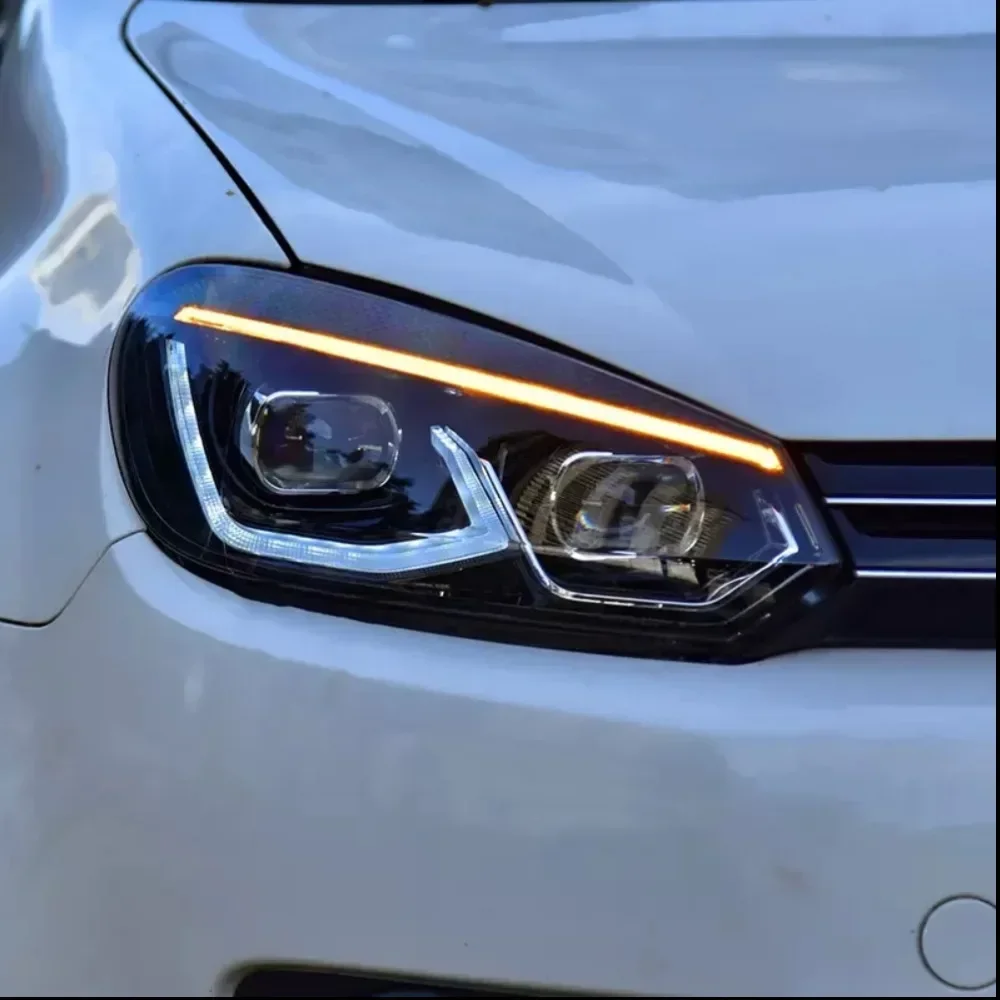 

Автомобильная фара в сборе для Volkswagen vw golf 6, модифицированная Golf 8, светодиодная DRL дневная ходовая фара, указатель поворота, фара