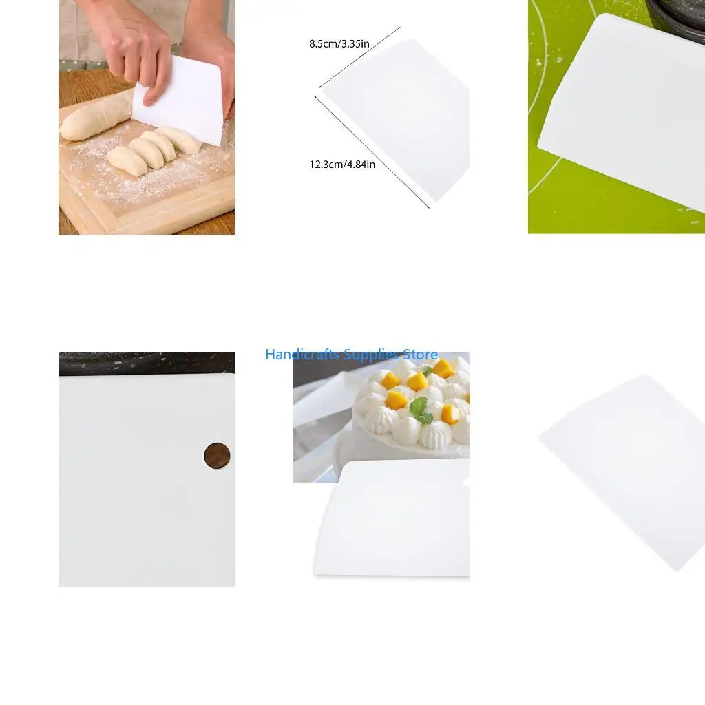 R1WA Plastic Dough Scraper Cream Smooth Cake Flour Spatula Cutter Knife Kitchen Baking Pastry Tool