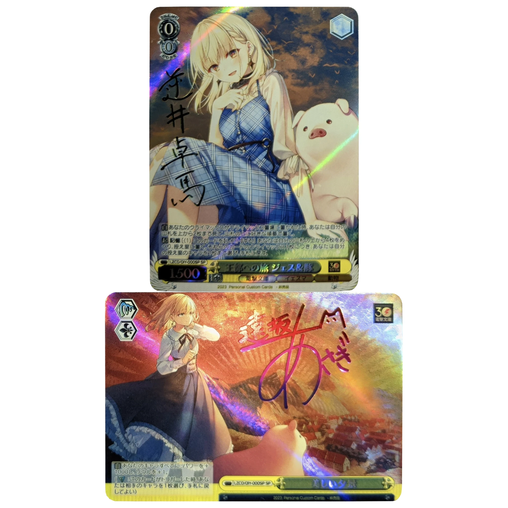 

Diy 2Pcs/set Anime Girls Minami Hot Stamping Signature Flash Card Classic Game Anime Collection Cards Gift Toys