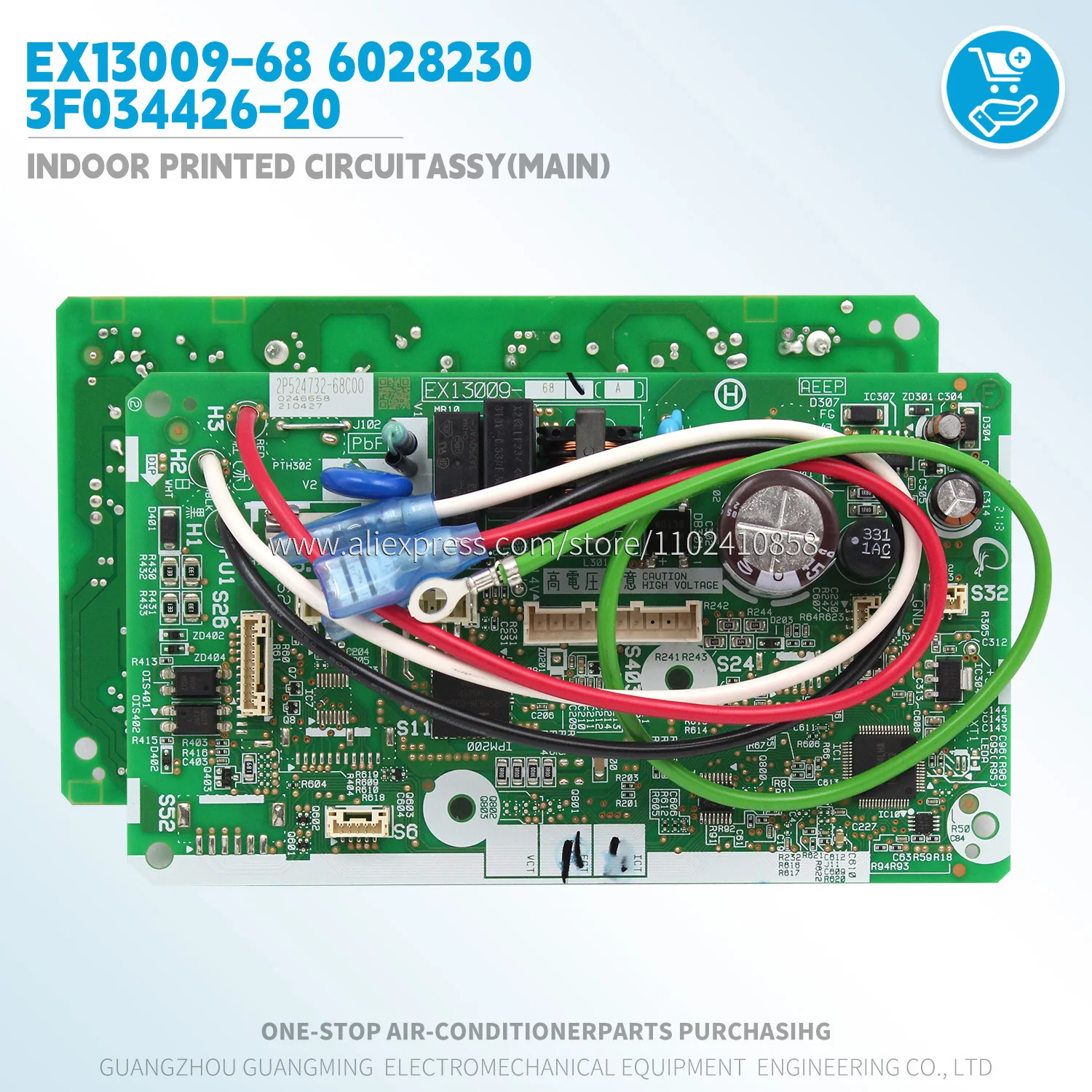 

Printed Circuit Board Assembly main control EX13009-68 6028230 3F034426-20 for Daikin Indoor unit air conditioner parts HVAC pcb