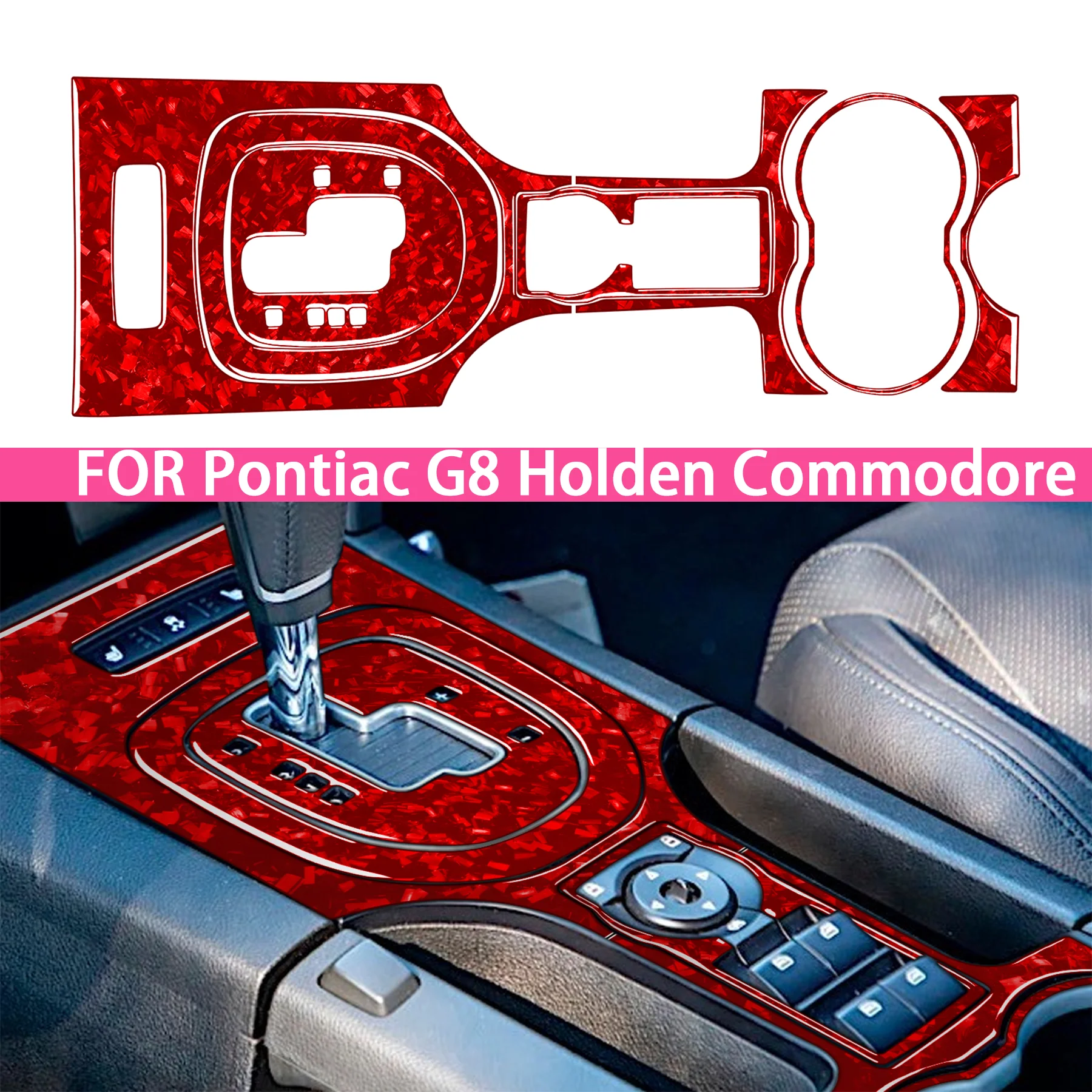 

Carbon Fiber Car Gear Shift Cup Holder Panel Cover Sticker Accessories FOR Pontiac G8 2008-2009 Holden Commodore 2006-2012