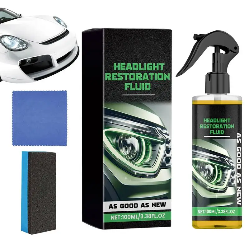 

Headlight Repair Fluid 100ml Car Headlight Renewal Polish Scratch Restoring Fluid Lens Polisher For Car Headlight Restoration