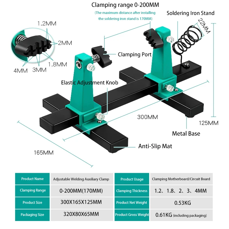 

Circuit Board Soldering Bracket Auxiliary Clamping Base PCB Mobile Phone Motherboard Repair Disassembly Fixing Tool Clamp