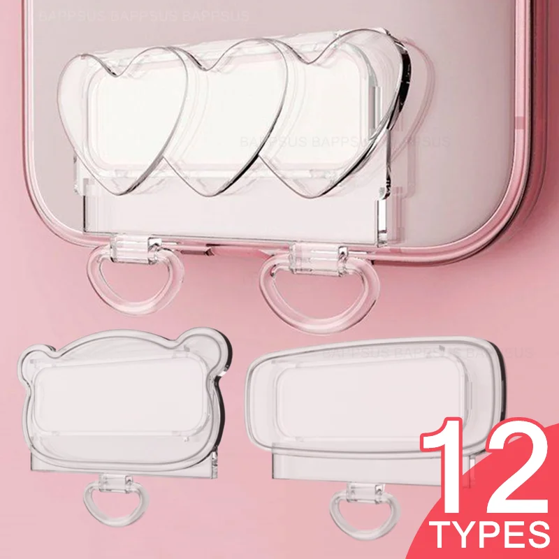 携帯電話用の透明な粘着性バックシェル,かわいいユニバーサルシェルステッカー,交換用ストラップ