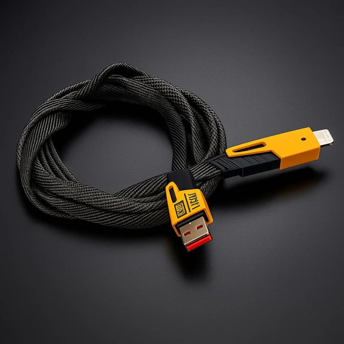 Cabo 4 em 1 Reforçado 65W Turbo com Conectores Lightning، Tipo-C e USB-A |   كاريجامنتو رابيدو |   متوافق مع آيفون وAndroid