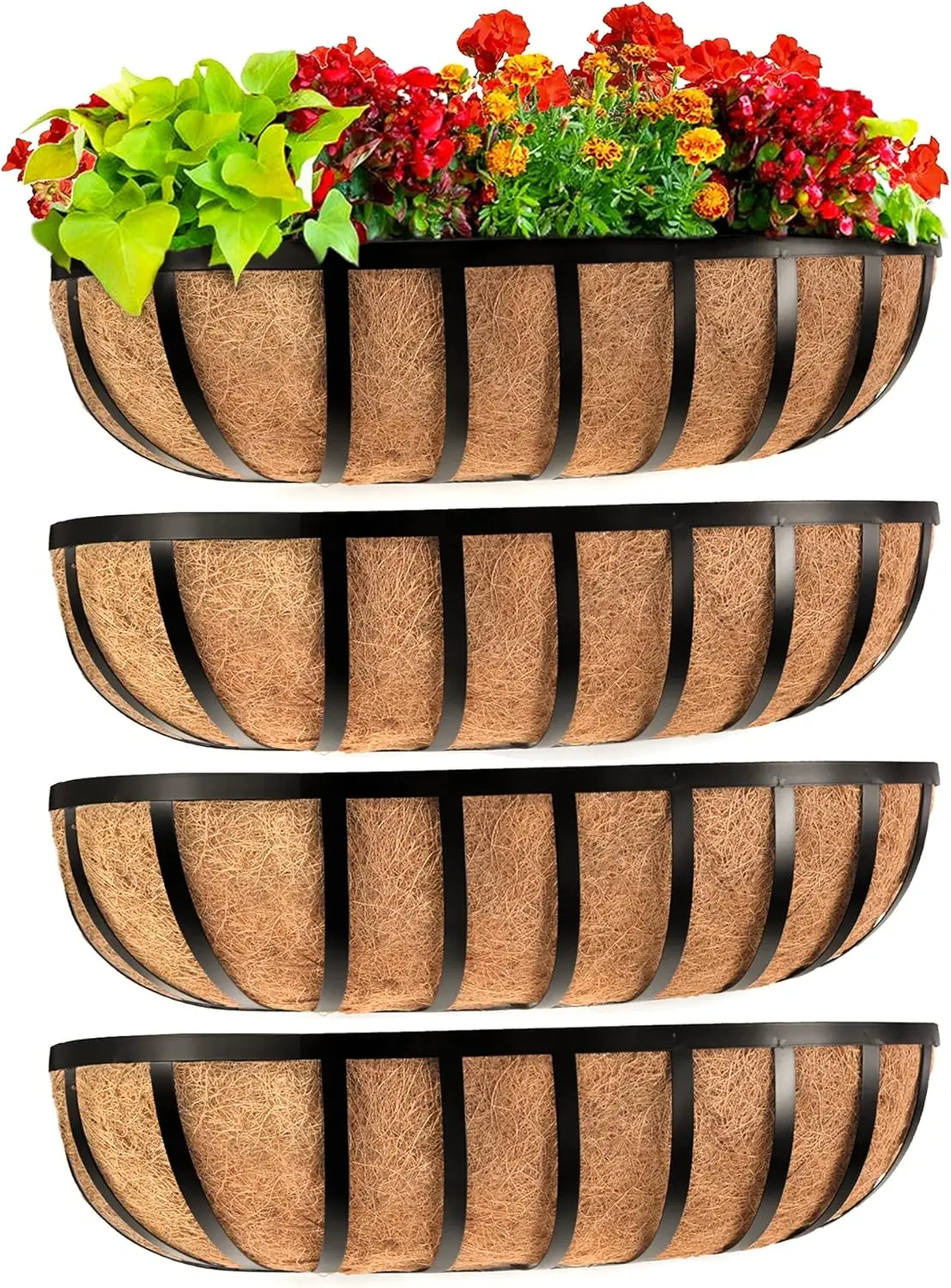 

24-Inch Railing Planter Box for Deck Balcony Porch Fence Outdoor 4 Pack