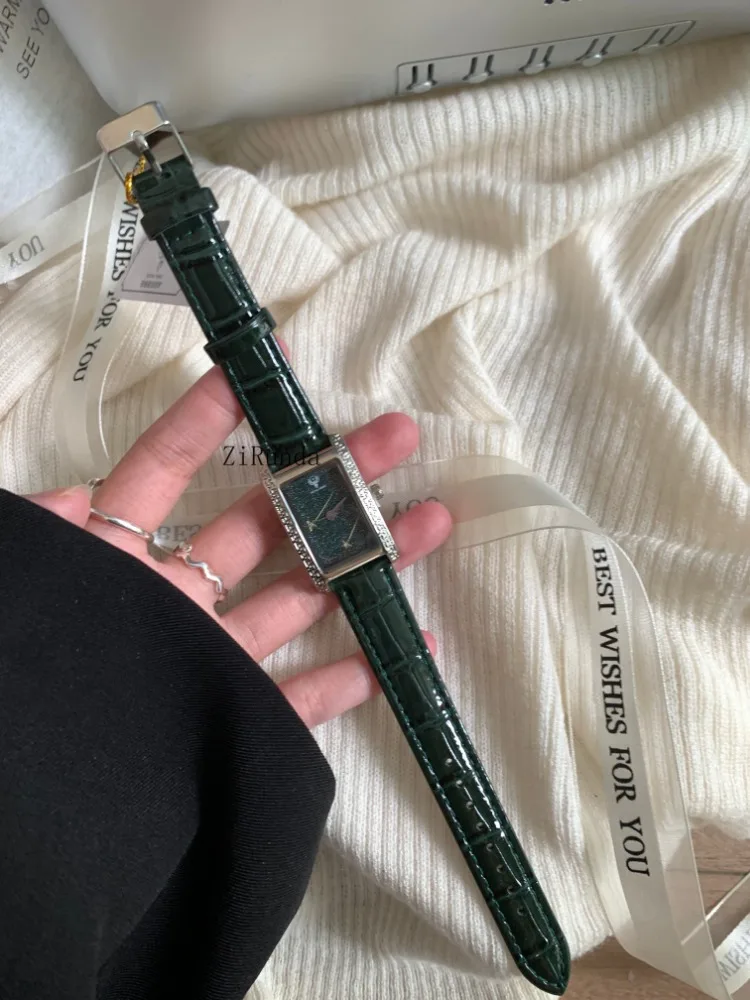 Gypsy Square Light Luxury Diamond Simple Premium Belt Business Quartz Watch