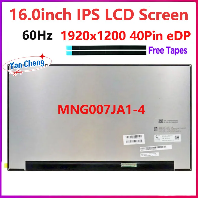 

16 inch MNG007JA1-4 for Lenovo Legion 5 Pro 16IAH7H 82RF 5-16iah 16IAH7 Laptop LCD screen 1920X1200 40Pins 60HZ