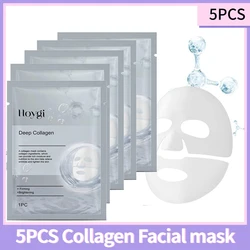 5PCs Collagen Facial Mask Hyaluronic Acid Hydrating Mask Wrap Deep Hydration Moisturizer Smoothing Feels light Facial Care Mask