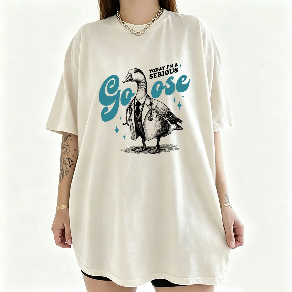 Today I'm A Serious Silly Goose Funny Meme T-shirt Summer Men Women Casual Soft Cotton Tshirt Male Fashion Oversized Streetwear
