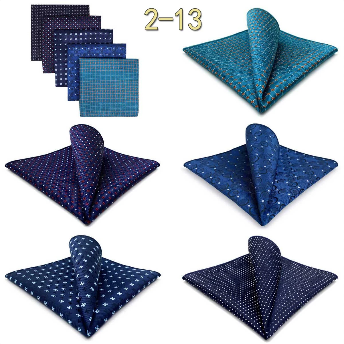 5 Pack Mens Suit Pocket Square Handkerchief Set Various Hanky Lot Classic Gentlemen Wedding Gift Accessories Large Dropshipping