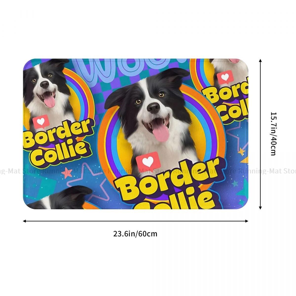 Border Collie Pet Dog Non-slip Doormat Bath Mat Gift Balcony Carpet Entrance Door Rug Indoor Decor