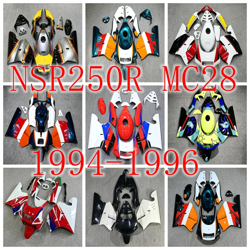 Komplettes Set aus ABS-Schutzblechen für das gesamte Fahrzeug, passend für das Motorradmodell HONDA NSR250R MC28 (Modelljahr 1994–1996) – Grau-Schwarz.