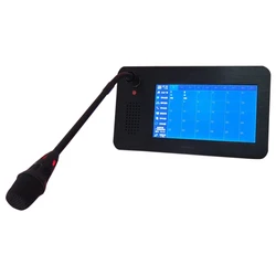 Multi-Zone IP Network PA System Speaker Paging Microphone with 7-Inch Touch Screen for School/ Factory/ Hotel Intercom