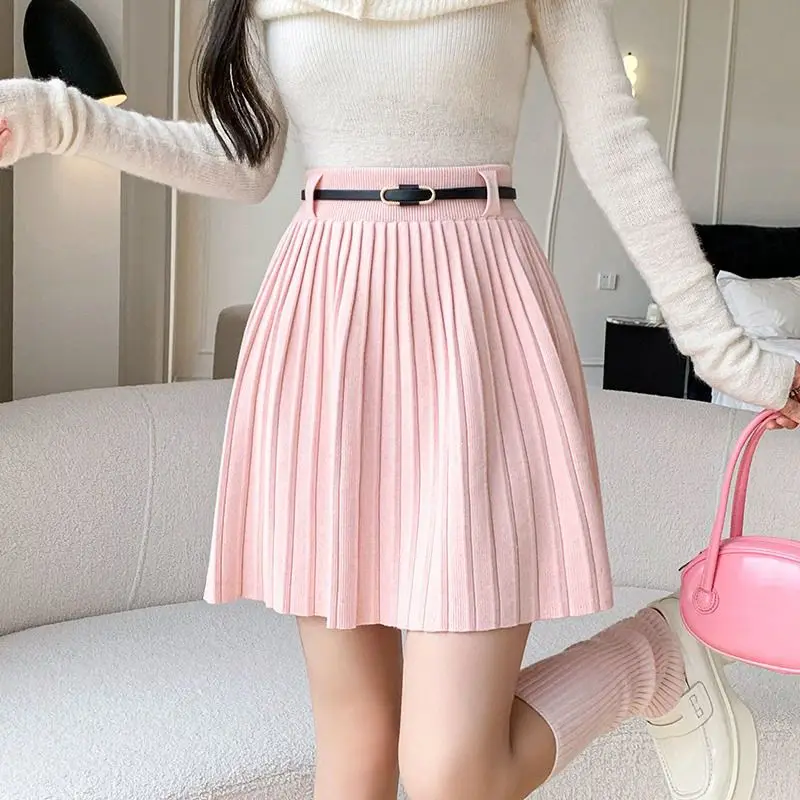 Half Length Women's Autumn and Winter New College Style Fashion Pleated Skirt American Spicy Girl Short S High Waist