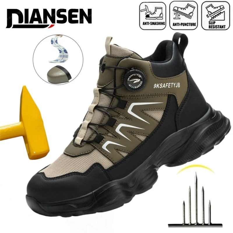 

Fashion Light Safety Boots for Men Security Work Protective Anti-smash Anti-puncture Industrial Construction Shoes Botas Male