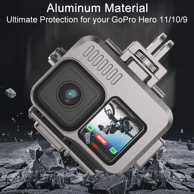 40M Aluminum Alloy Waterproof Case for GoPro Hero 11 10 9 Diving Protective Housing Underwater Cover for Go Pro 11 10 Accessory