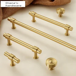 Furniture Handle Light Luxury French Style Wardrobe Handle Brass Modern Minimalist Drawer Knob Nordic Brass Cabinet Door Handle