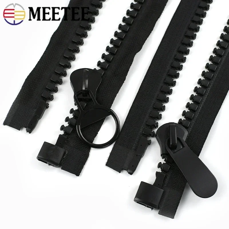 Meetee 20 #   Cremallera de resina, cremalleras de extremo abierto Extra grandes para coser bolso, chaqueta, tienda, Kit de reparación de cremallera, accesorios de costura de prendas