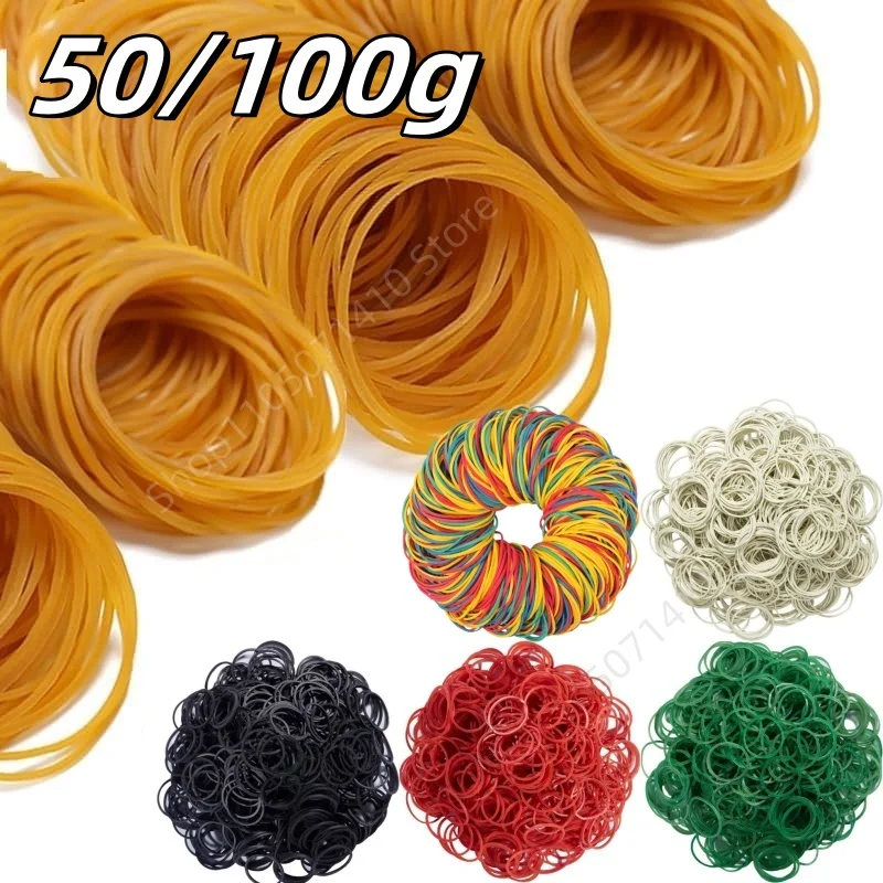 100/200Pcs Elastic Rubber Bands Bank Paper Bills Money Home Office Stretchable Band Sturdy Rubber Elastics Bands About 50/100g