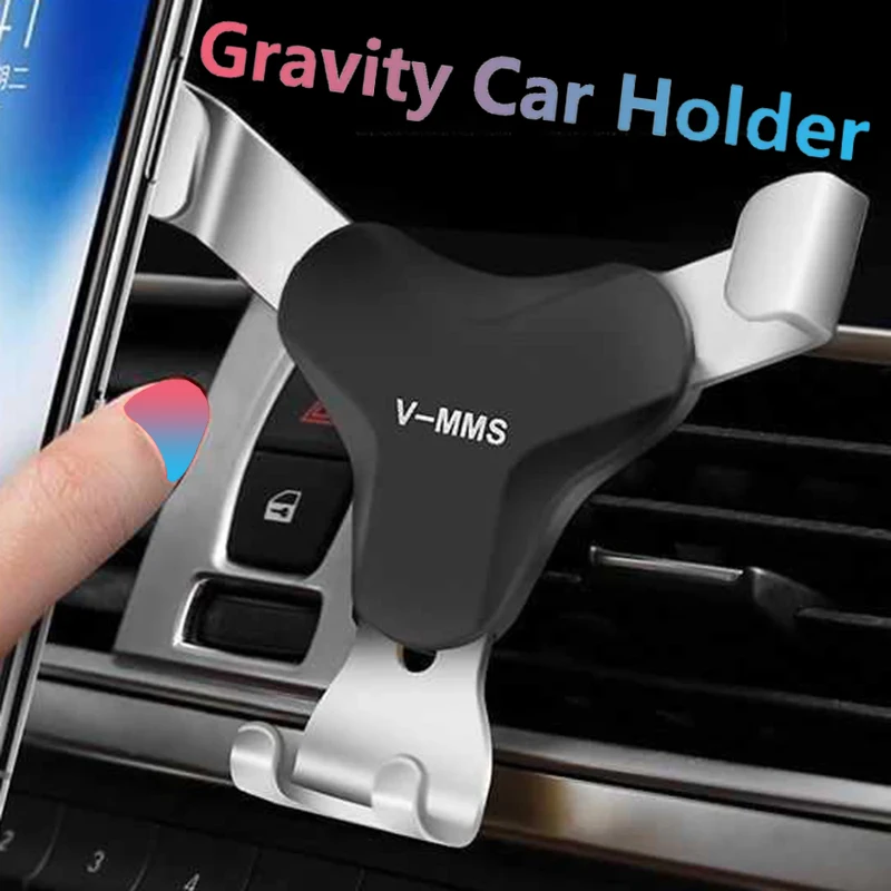 Gravity Car Holder Auto Air Vent Mount Clip for IPhone 15 Xiaomi Samsung Bracket Cell Holder No Magnetic GPS Mobile Phone Stand