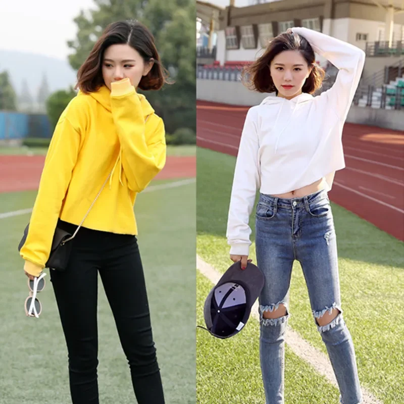 Faux Leather Hooded Women Streetwear Casual Winter Solid Vintage Sweatshirt 2024 Drawstring Hoodies Coat Pullover Top Trendy