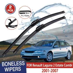 For Renault Laguna 2 Estate Combi 2001-2007 Car Windshield Wiper U-type Soft Rubber Frameless Bracketless Car Wipers 24