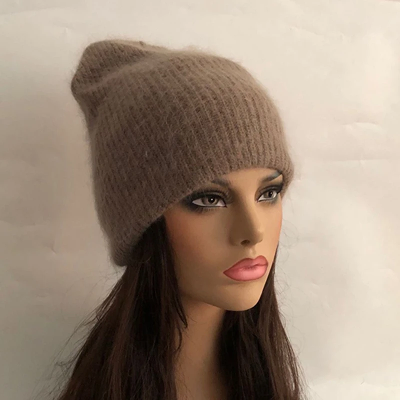 

Casual new Winter Wool Hat Solid simple Rabbit fur Beanie Hat for Women Winter Skullies Warm Gravity Falls Cap Gorros Female Cap