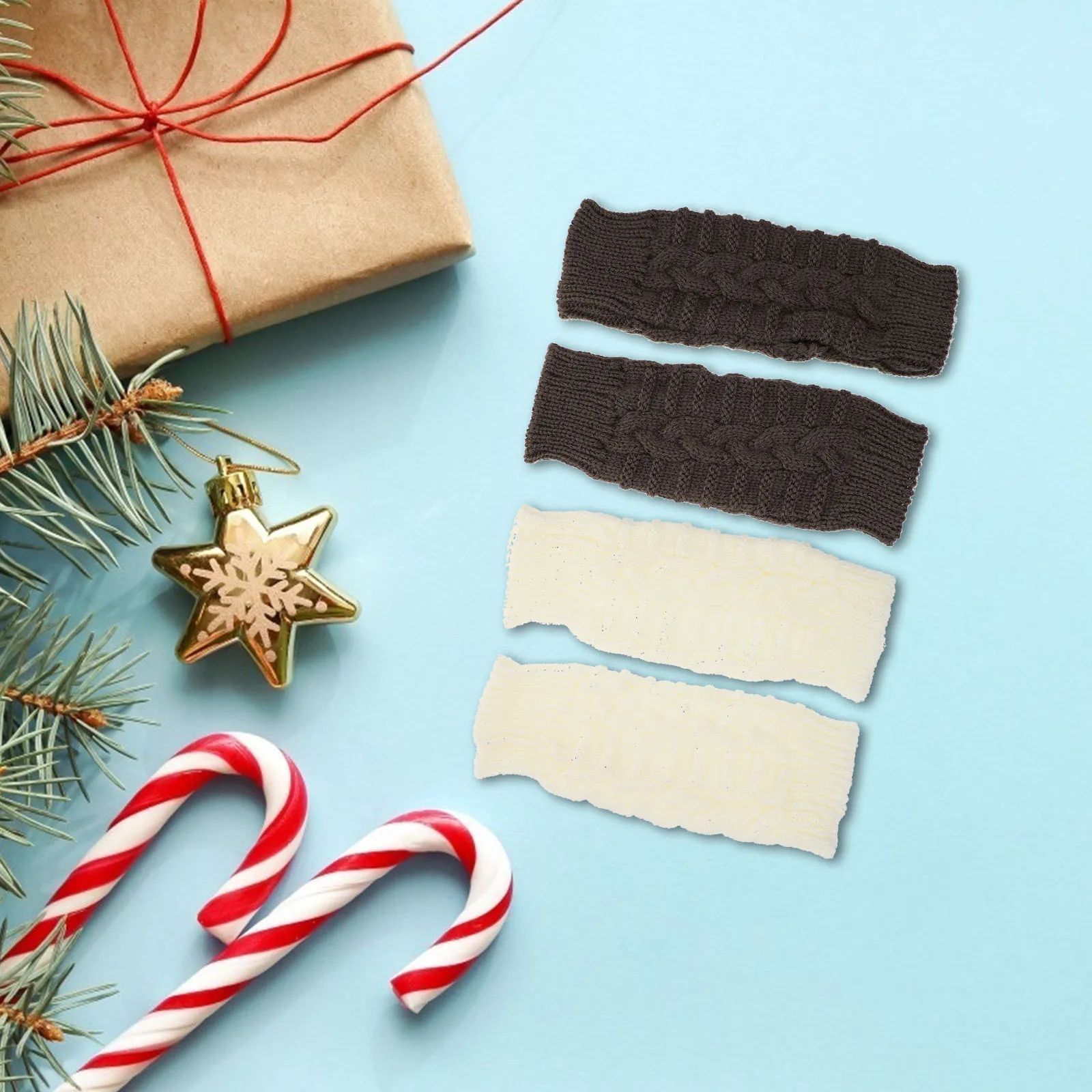 

2Pairs Warm Female Gloves Outdoor Cold-Proof Half-Finger Thermal Mitts Bamboo Joint Design Wear-Resistant Ski Riding