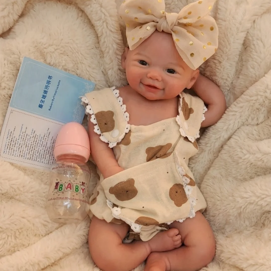 

Кукла-реборн OtardDolls-42см, водонепроницаемая, с открытым ртом, из цельного силикона, для девочек, с 3D-росписью и неокрашенной кожей