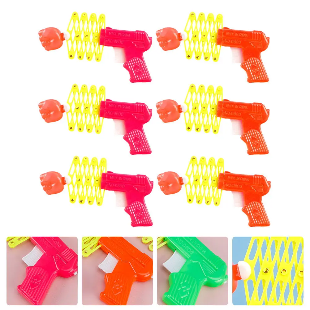 

Набор из 6 выдвижных пружинных игрушек-кистей для стрельбы, пластиковые, для игр, подарков, детских праздников, прочные, забавные