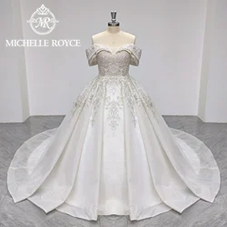 Michelle Royce Ball Gown Wedding Dress For Women 2023 Exquisite Sweetheart Sleeveless Embroidery Beading Sequined Wedding Gown