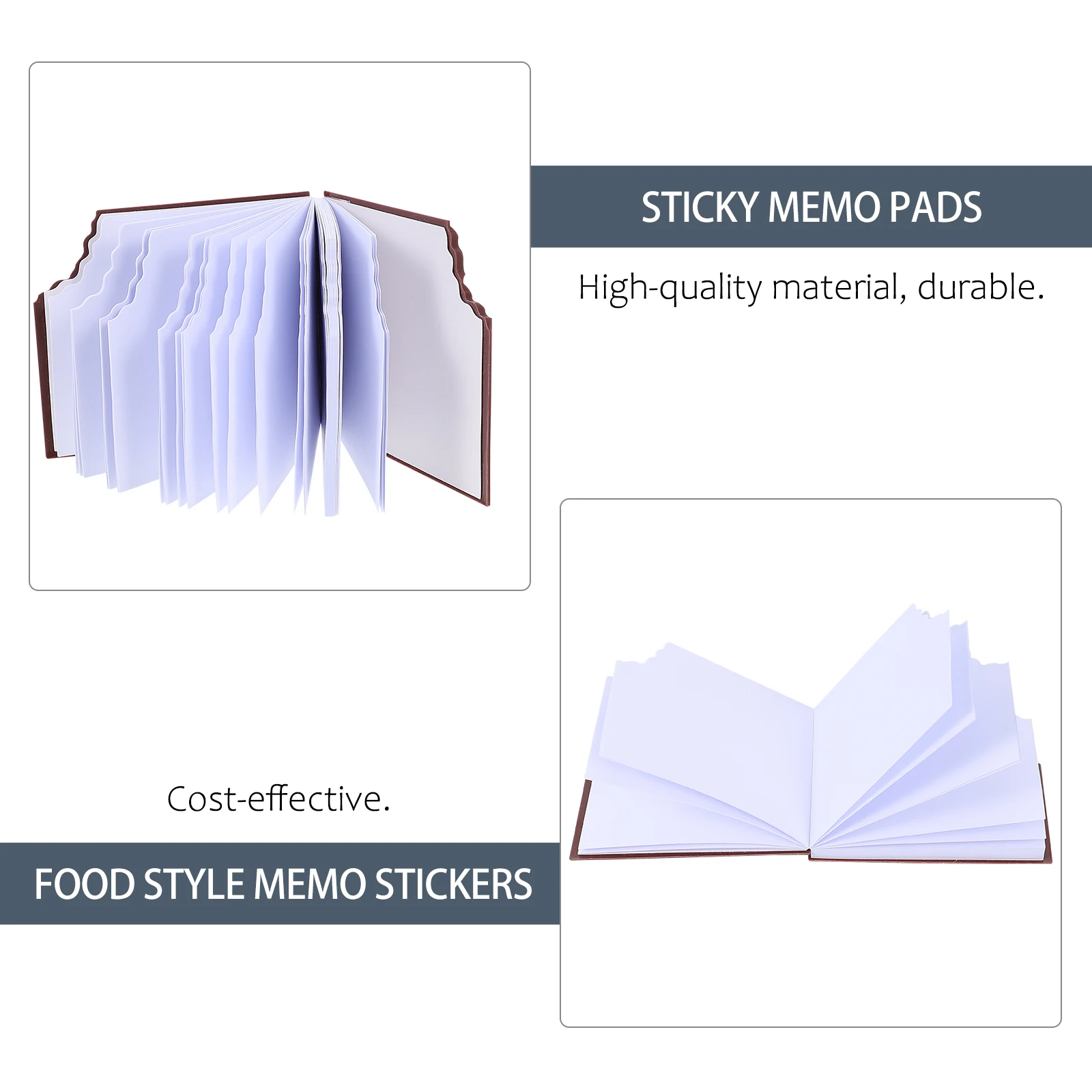 

2 Pcs Chocolate Note Sticky Memo Pads Removable Self Adhesive Notes Lovely Pattern Bright Color Portable Reusable