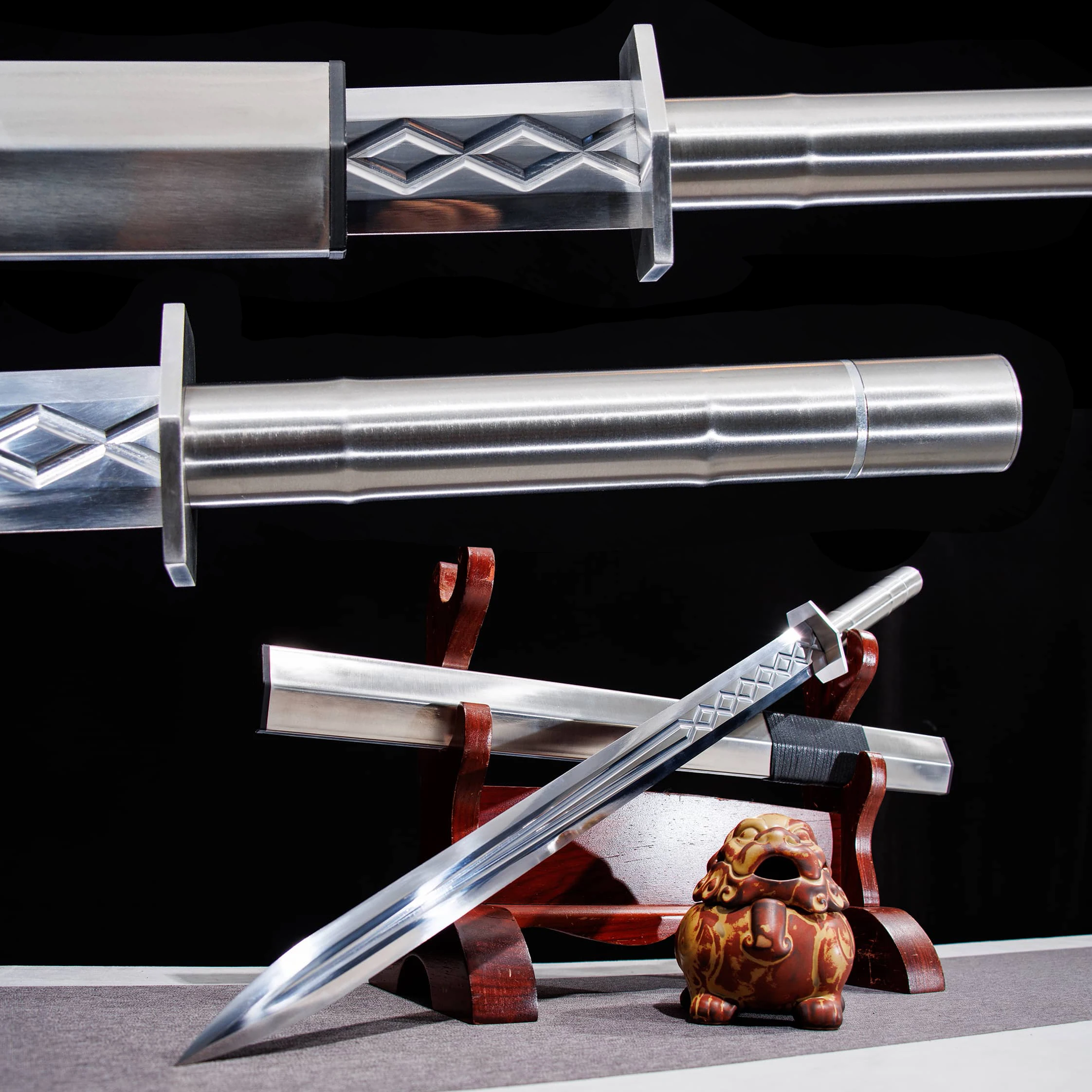 80cm Medieval full tang battle preparation High carbon steel sharp katana samurai sword weapons Chinese cosplay stainless steel