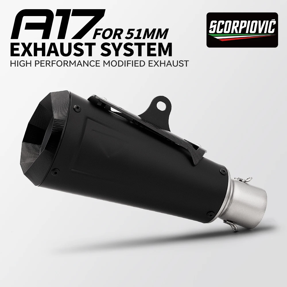 

51mm Universal Carbon Fiber Motorcycle Exhaust Muffler Pipe Motorcycle Racing Exhaust Pipe Accessories For S1000RR PX125 R3 Z900