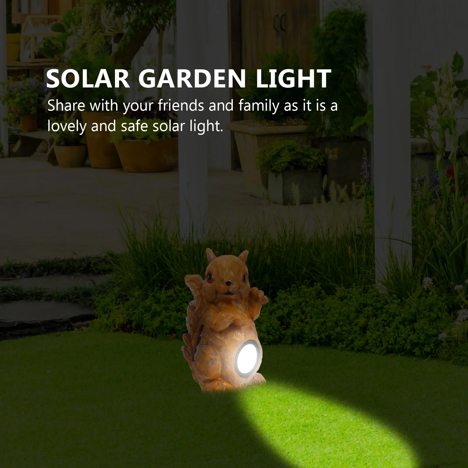 

1Pcs Cartoon Squirrel Resin Solar Light Outdoor Waterproof LED Lamp Garden Decor Spotlight Cartoon Spotlight Solar Light