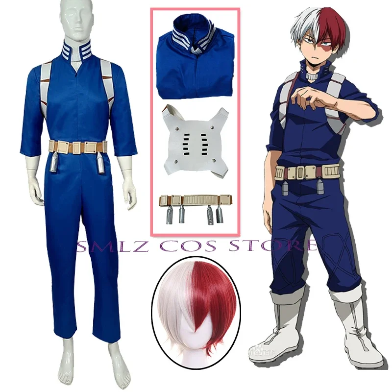 Todoroki Shoto Anime Cosplay disfraz monos correas Prop cinturón peluca conjunto fiesta de Halloween ropa de juego para mujer hombre