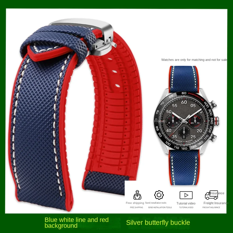 Canvas-Nylon-Kautschukarmband, 20 mm, 22 mm, 24 wasserdichtes Armband für Breitling Omega IWC Citizen TUDOR Hamilton Uhr Herrenzubehör