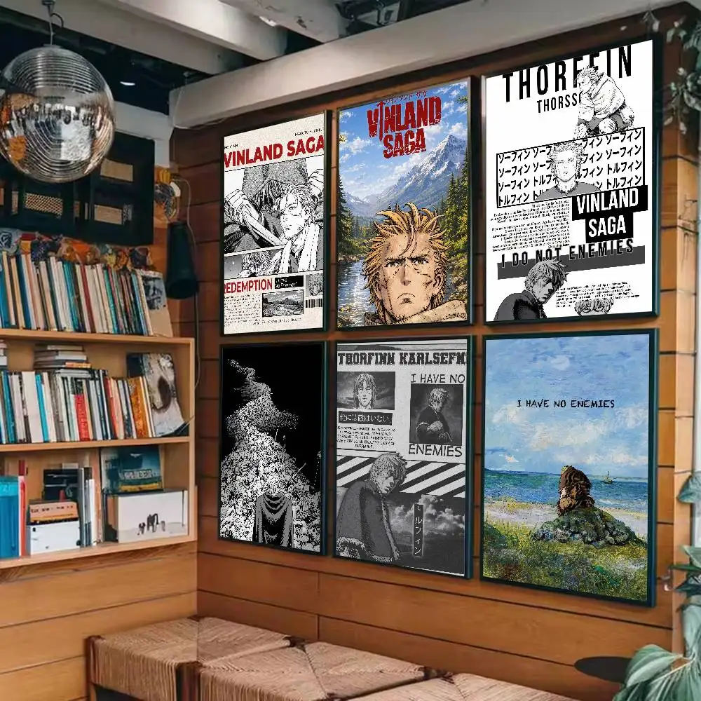 Cool Vinland Saga Anime Poster Thorfinn Manga Print Wall Art, Vintage Canvas Painting Bedroom Living Room Home Wall Decor Gift