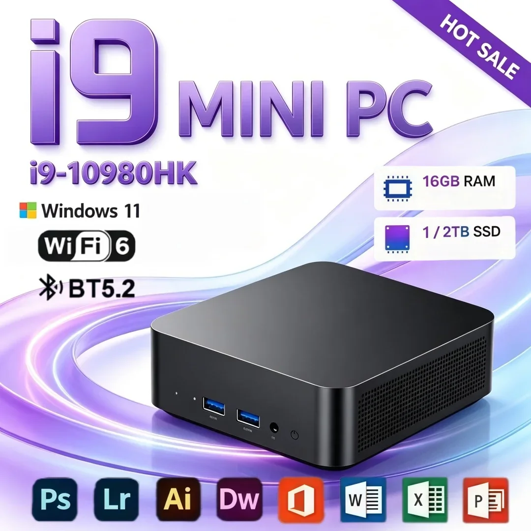 Intel Core I9-10980HK 16GB RAM 1TB 2TB SSD Ultra Fast 2026 Mini PC WIFI 6 BT5.2 Gaming Computer Windows 11